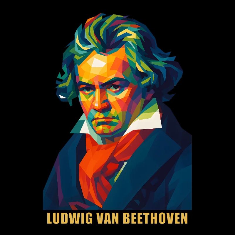 WPAP Polygon Porträt Ludwig van Beethoven