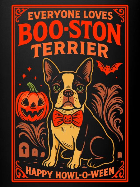 Boo-ston Terrier Design d’Halloween