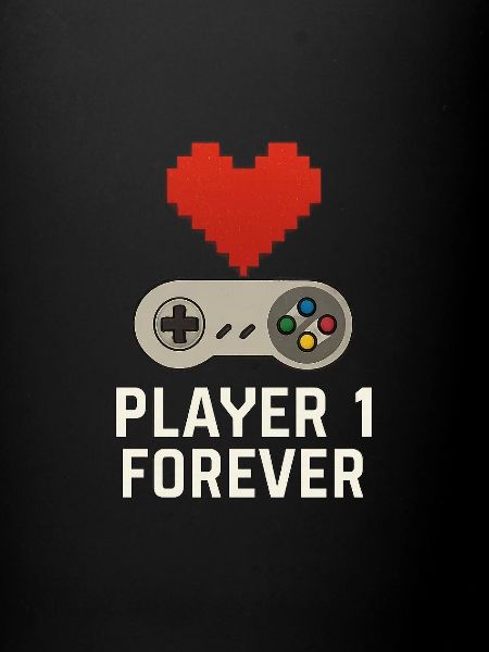 Retro Gaming Heart Design