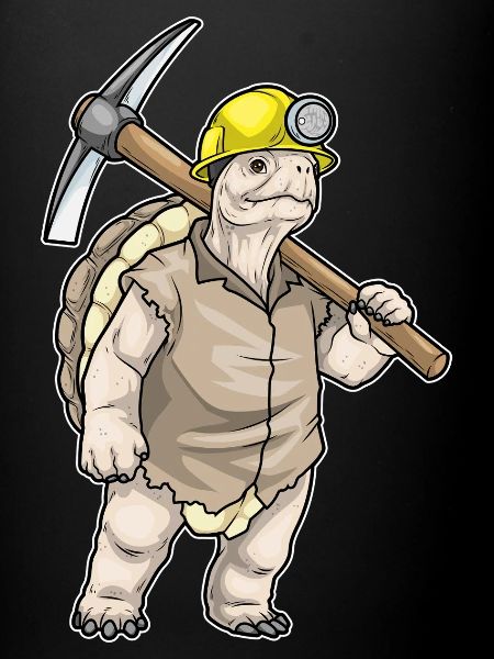 turtle miner pickaxe mining