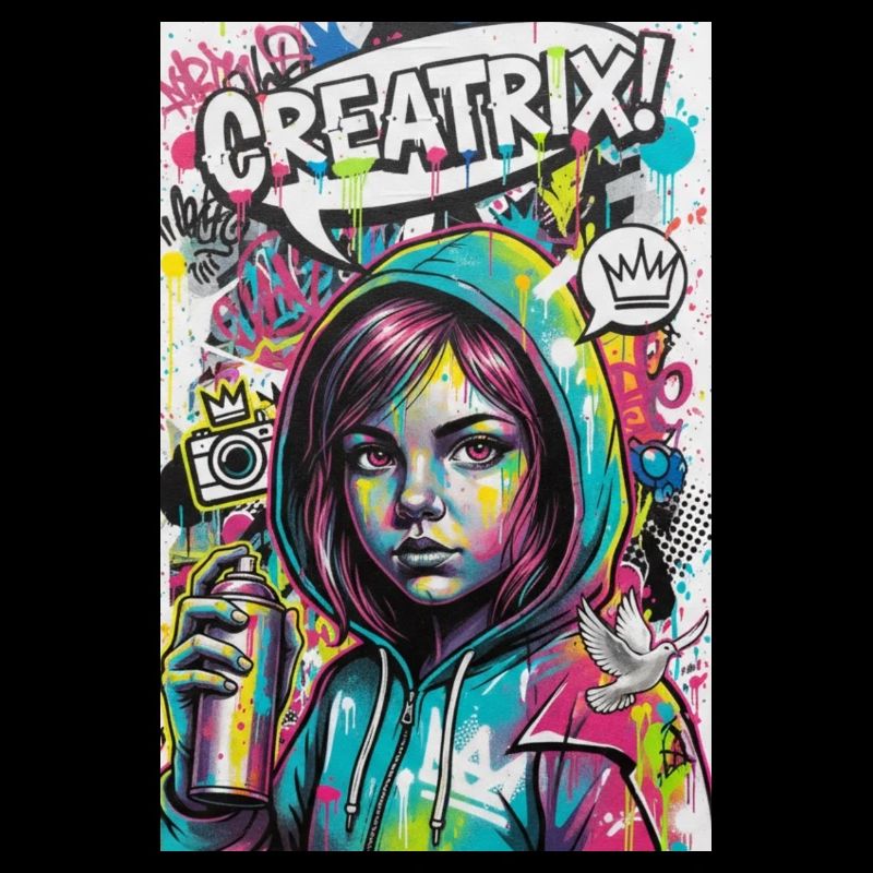 Farbexplosion Graffiti Heldin