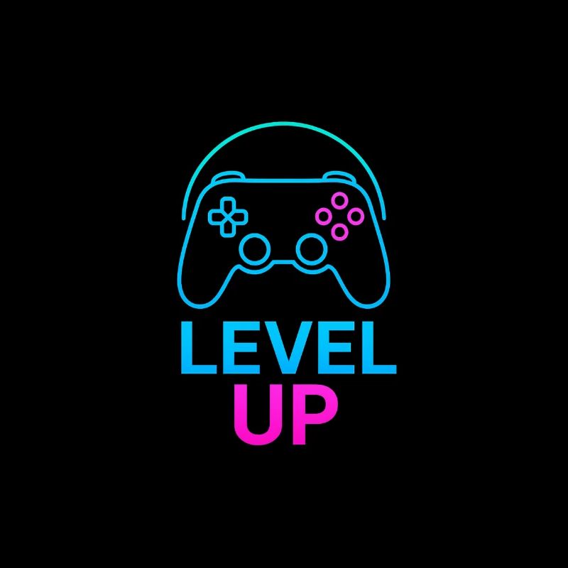 Level Up Neon Controller Grafik