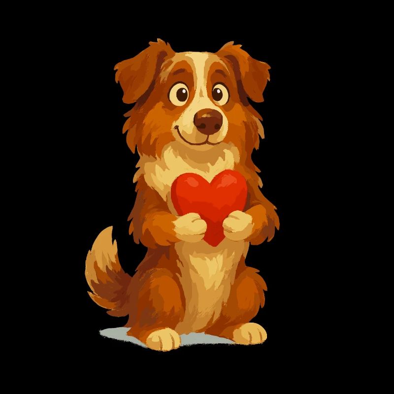 Australian Shepherd mit Herz Cartoon