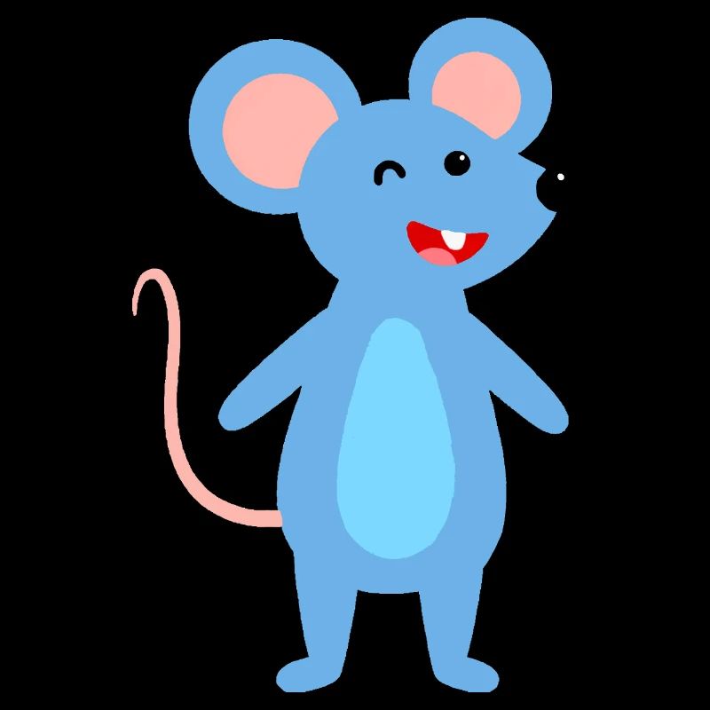 Winking blue mouse
