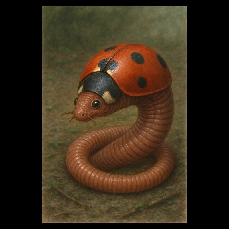 Ladybug and earthworm