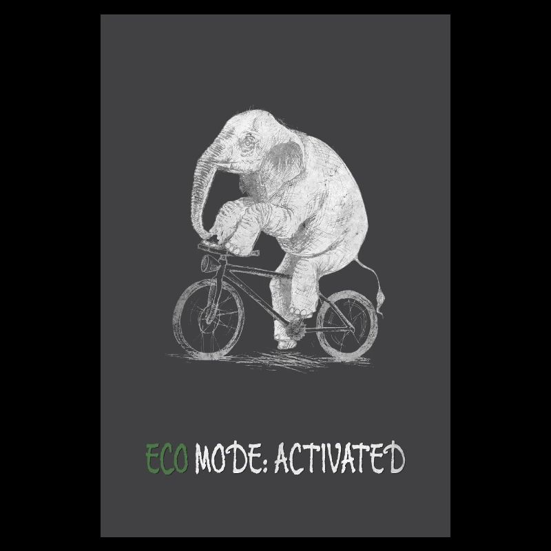 Eco mode-activated elephant on a bike