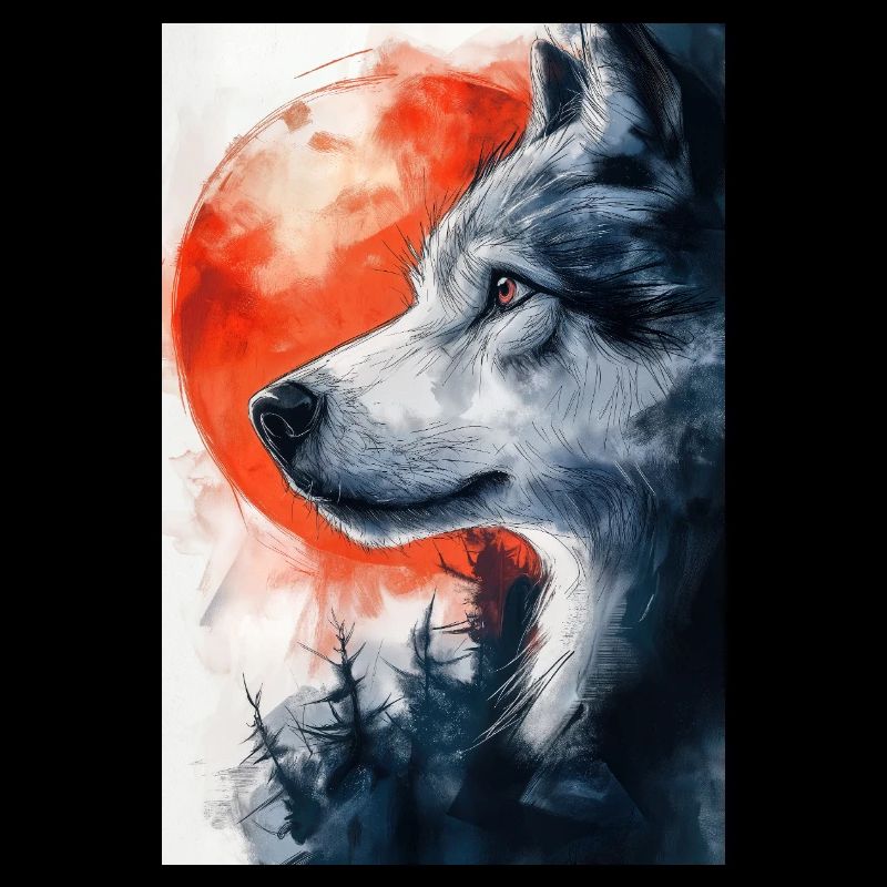 Illustration eines Wolfes