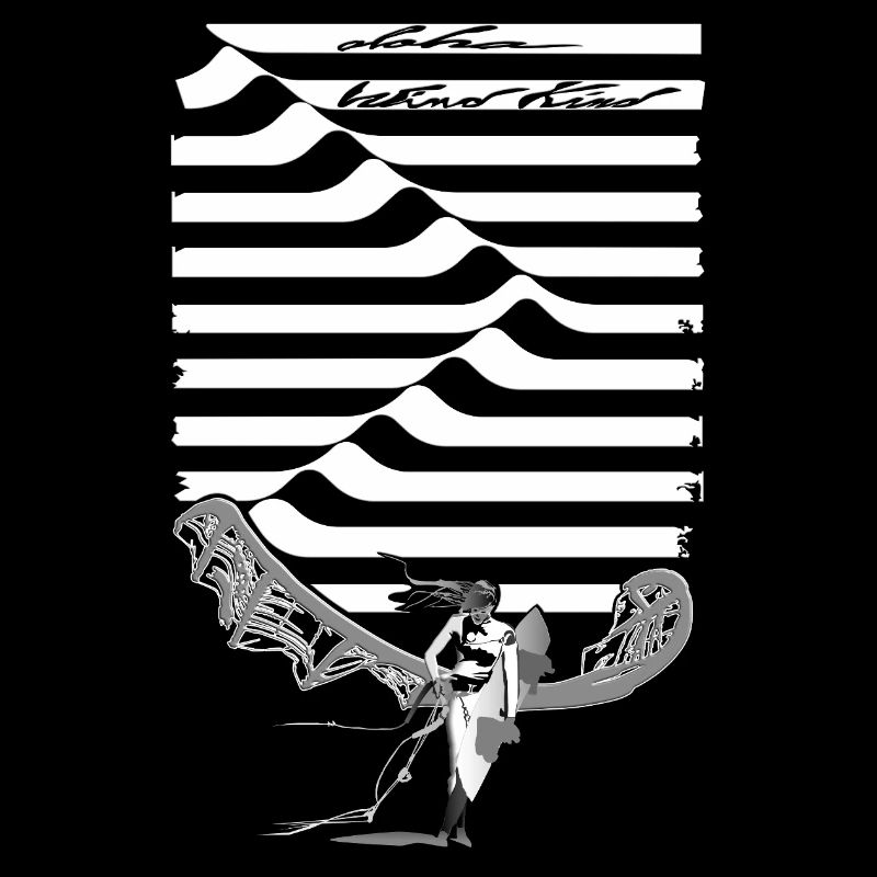 Silhouette Wave Rider noir et blanc
