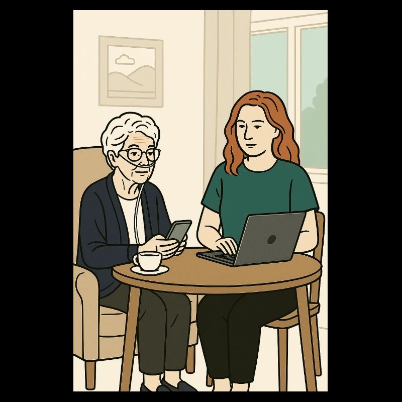 Des générations à la table avec la technologie