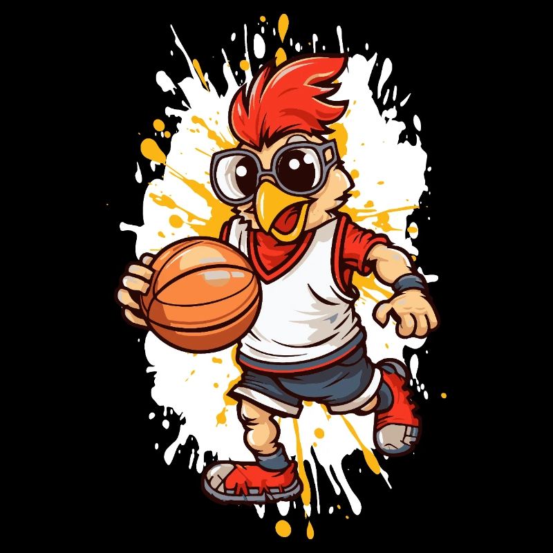 Basketballhuhn mit Brille