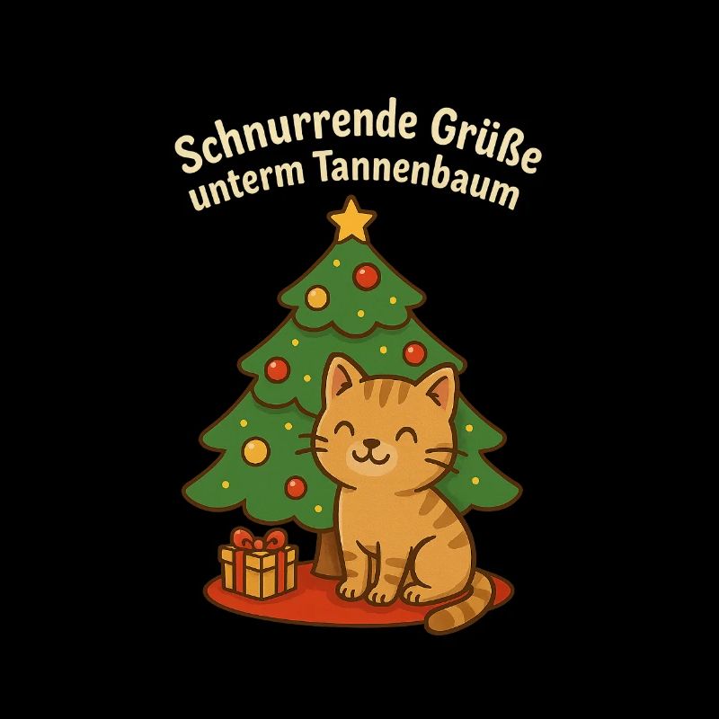 Schnurrende Grüße unterm Tannenbaum – Katze