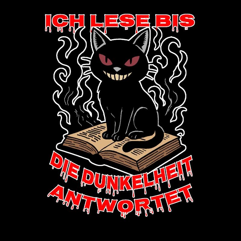 Dunkle Katze über dem Buch