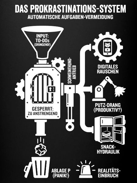 Procrastination System Funny Infographic