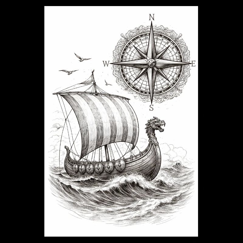 Compass Viking Sailing Ship