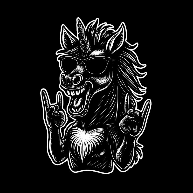 Rockendes Einhorn mit Sonnenbrille