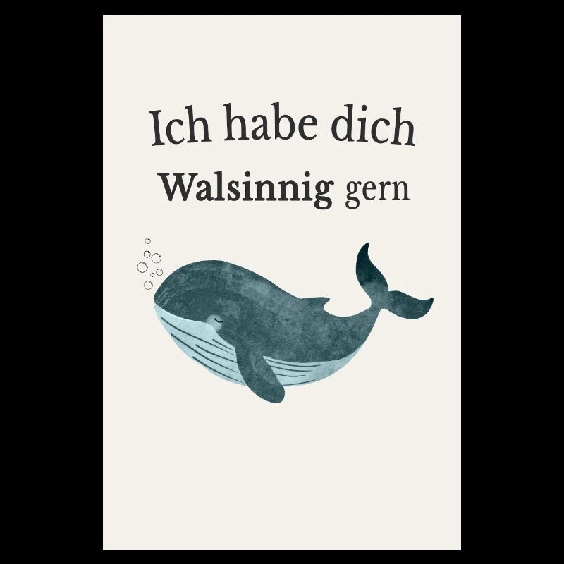 Affiche de baleine amoureuse – Germe de Walsinnig