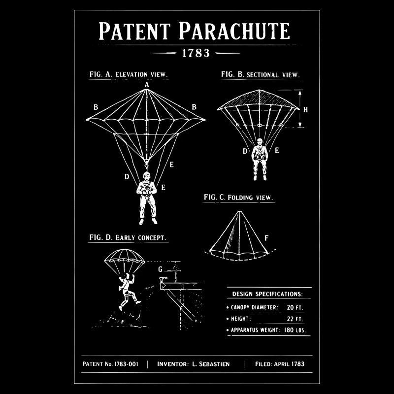 Patent-Fallschirm-Bauplan