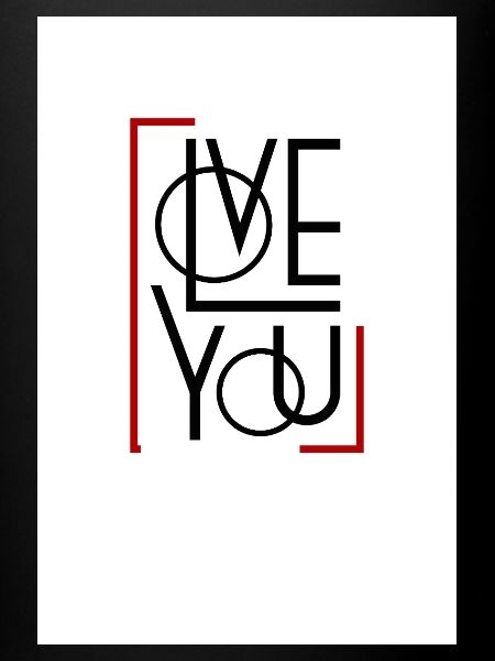 Love You Geometric Frame