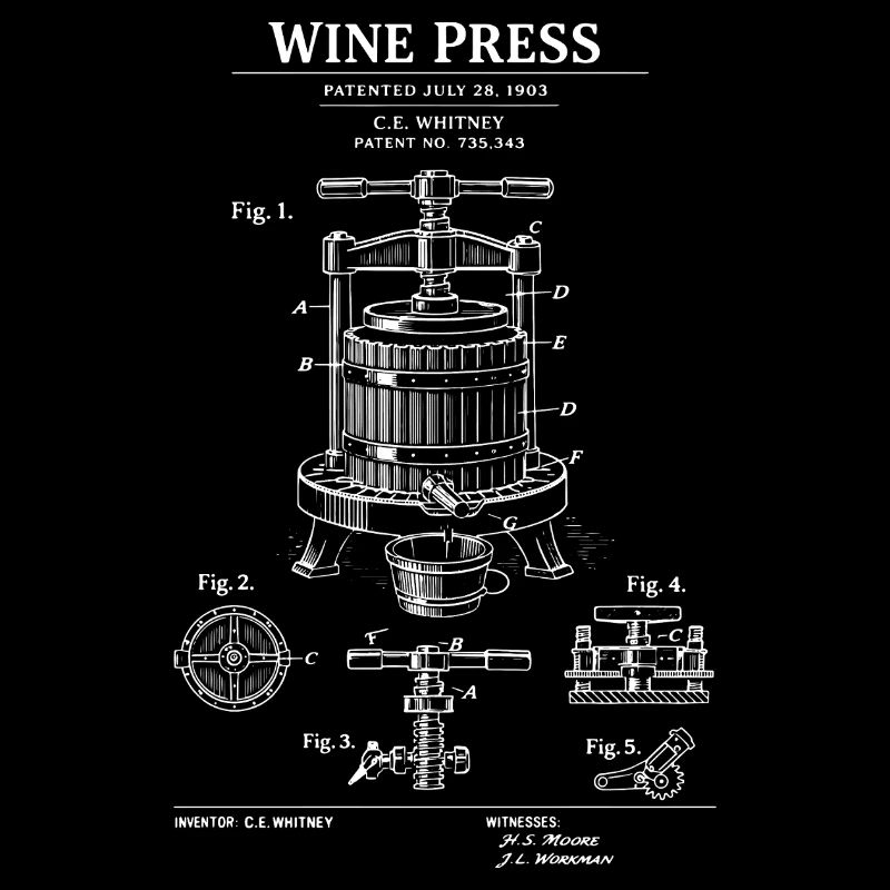 Plan de brevet pour presse à vin