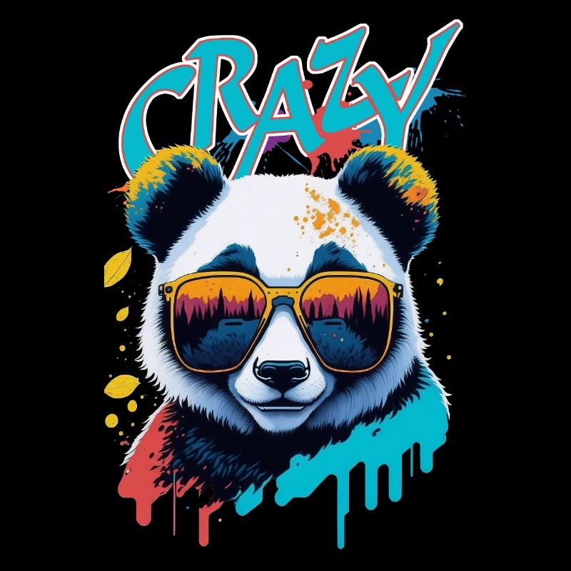 Panda néon avec lunettes de soleil Splash Art