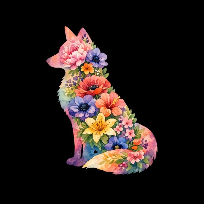 Fuchs Silhouette Blumen