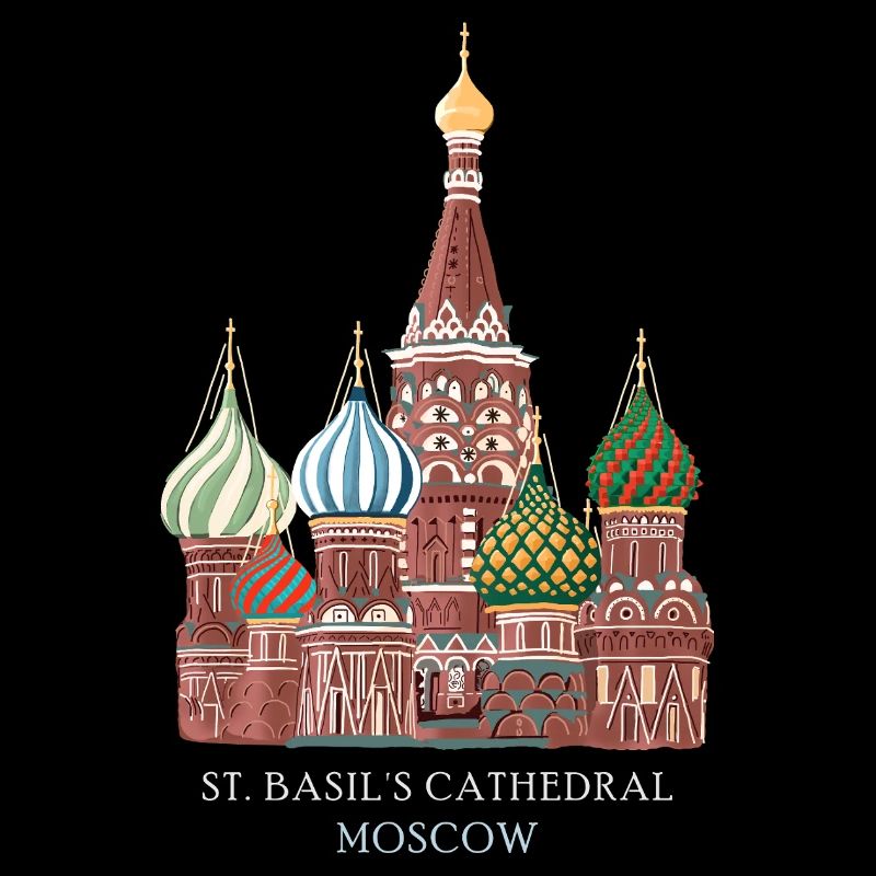 Moscow, Hand-drawn St. Basil's Cathedral