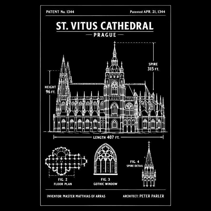 St Vitus Cathedral Prague Blueprint