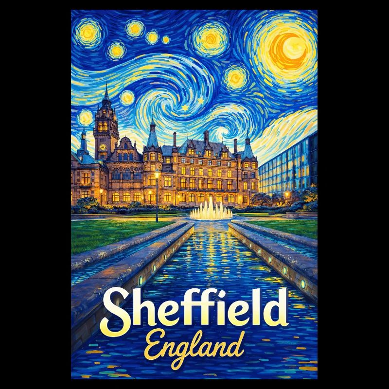 Sheffield, Angleterre, Nuit étoilée