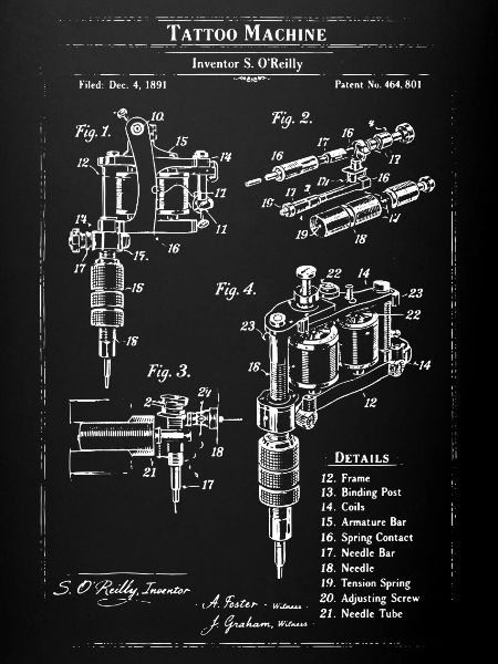 Tattoo Machine blueprint design