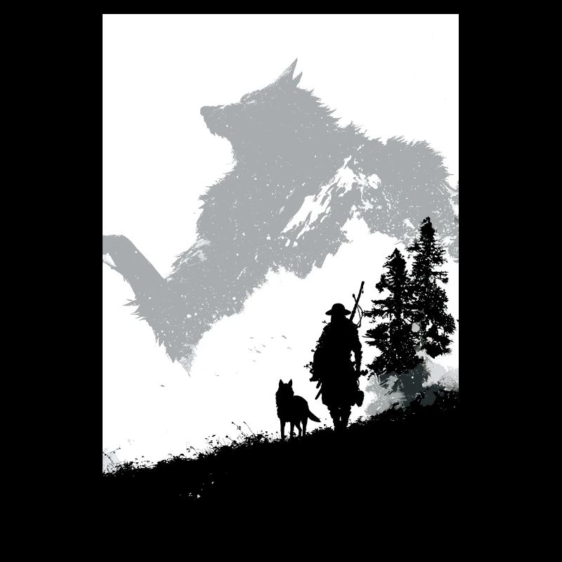 Hunter Silhouette Mountain Dog