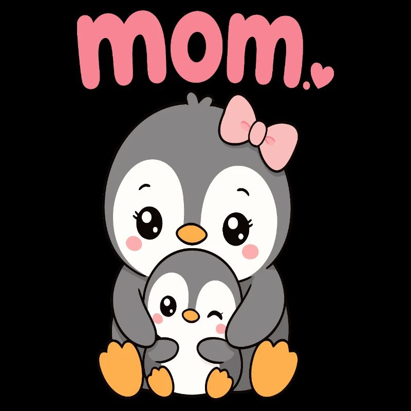 Maman manchot et poussin