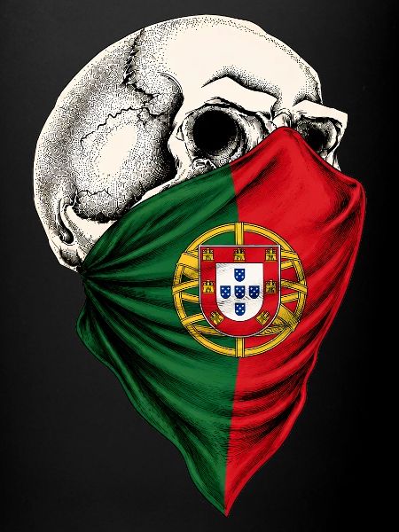 Crâne du drapeau portugais