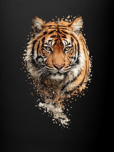 Tiger Aquarell Fragment