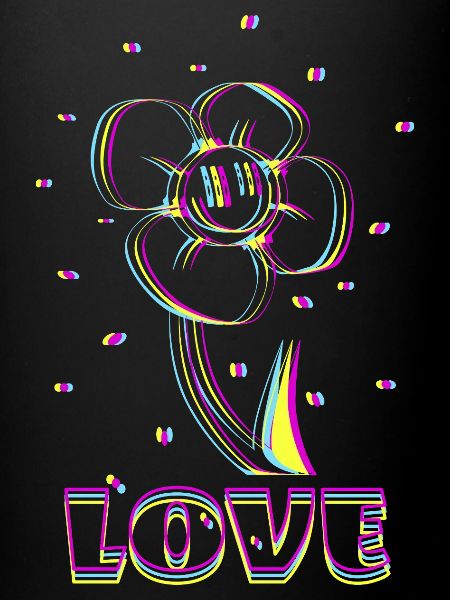Neon Flower Love