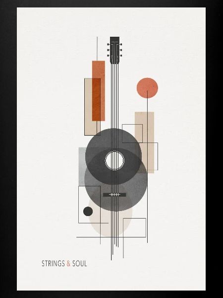 Strings & Soul – Abstraktes Gitarren Design