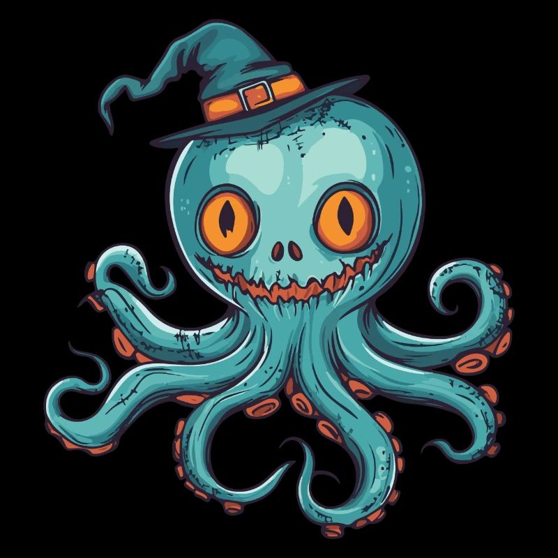 Octopus Halloween Comic Funny