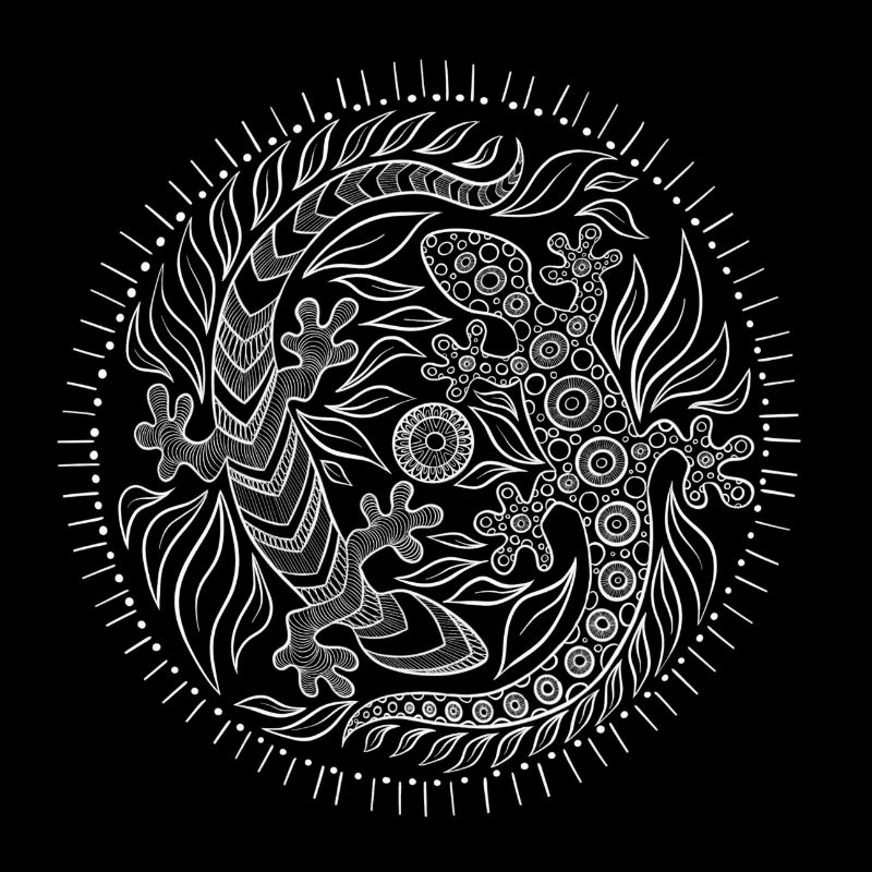 Mandala geckos blanc