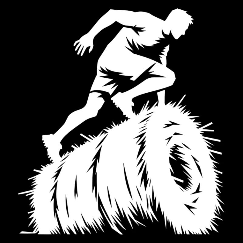 Sautez par-dessus l’abellem de paille dans le parcours d’obstacles