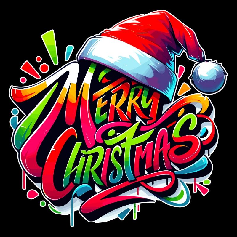 Merry Christmas Graffiti Sil