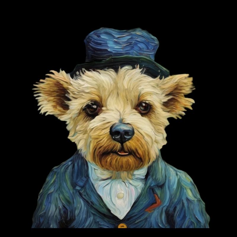 Buste de chien en costume