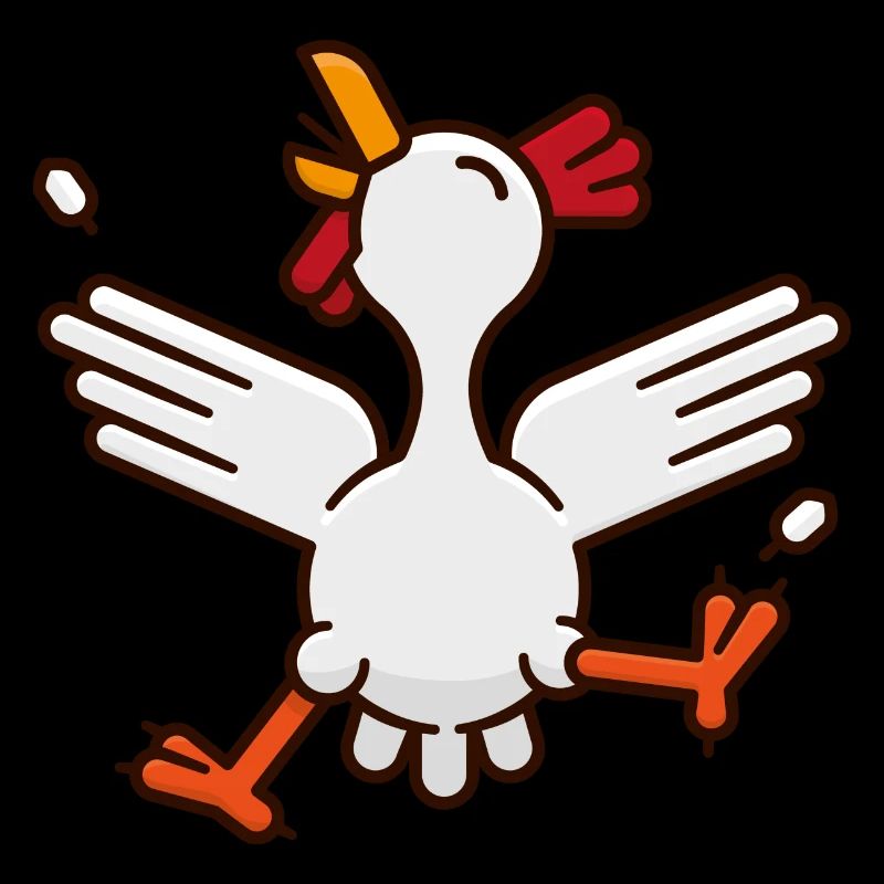 Happy, funny dancing chicken cartoon