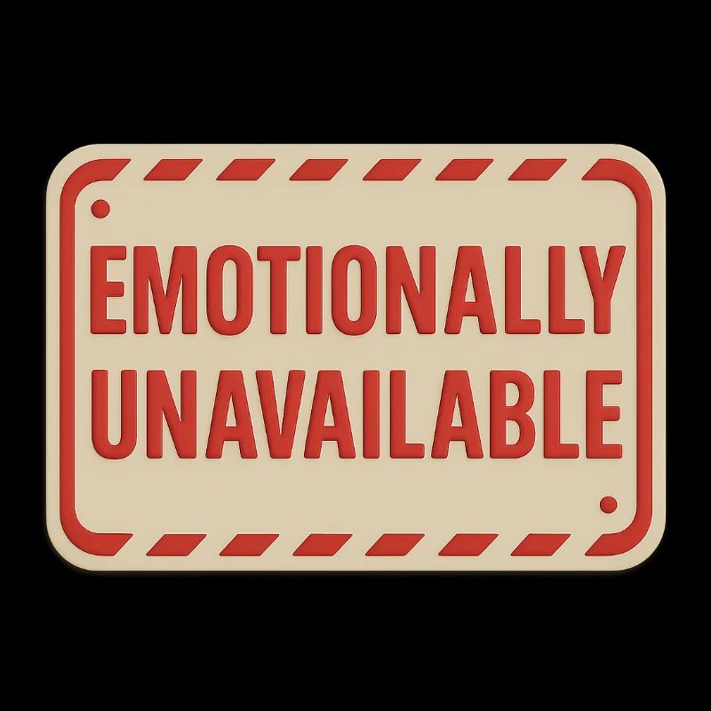 Emotionally Unavailable – Rotes Warnschild