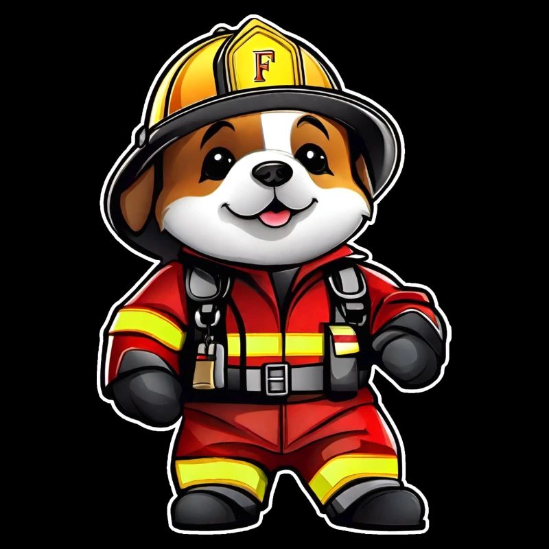 Chien mignon de pompiers