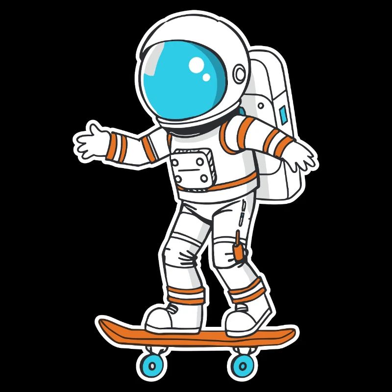 Astronaut auf Skateboard