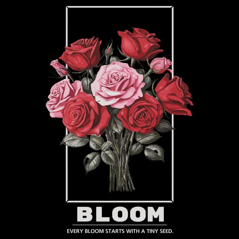 Bloom Rose Bouquet - Fleurs Vintage avec Dicton