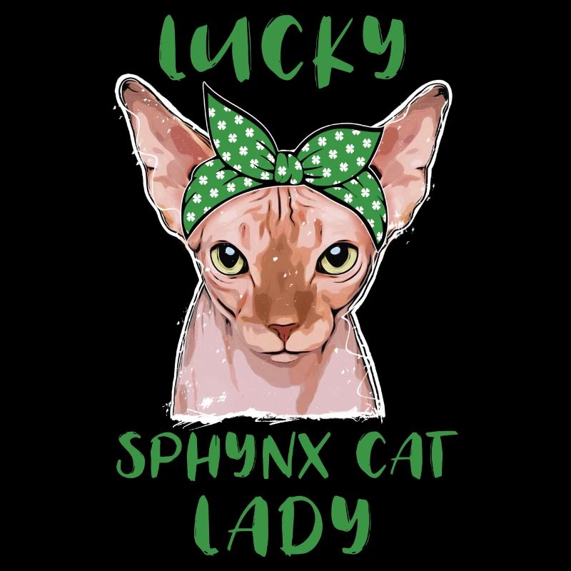 Lucky Sphynx Cat Lady Saint-Patrick