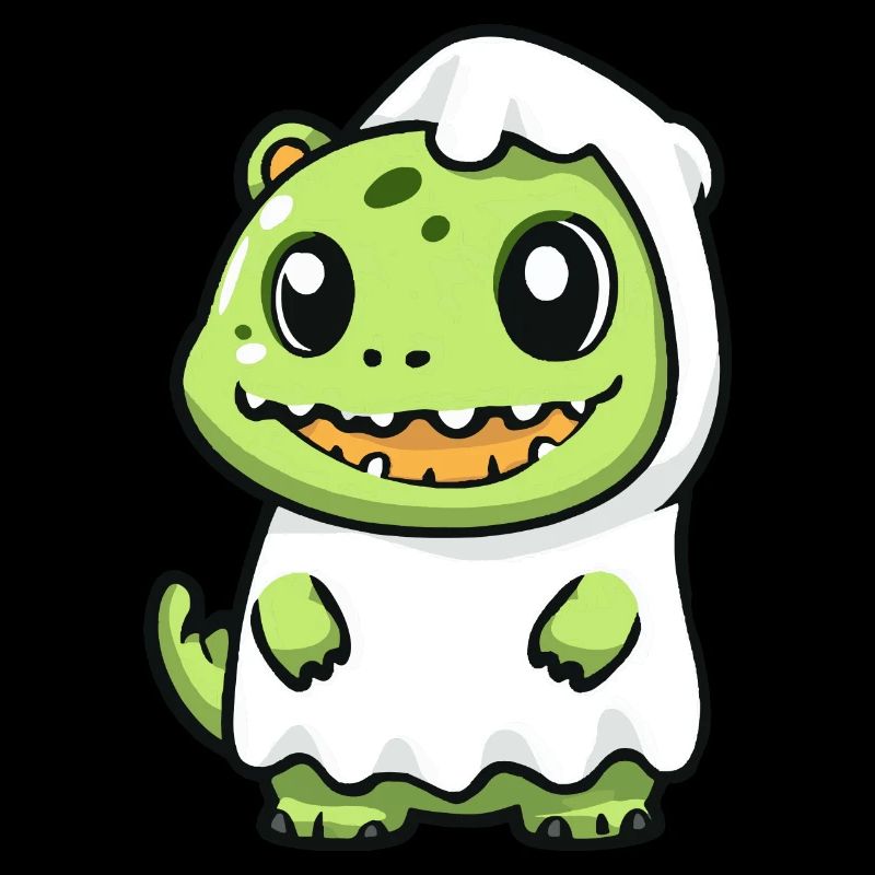 Alligator Halloween Comic Ghost