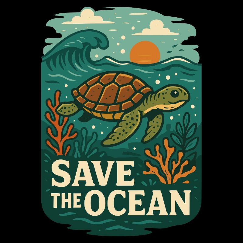 Ocean Save Turtles Design