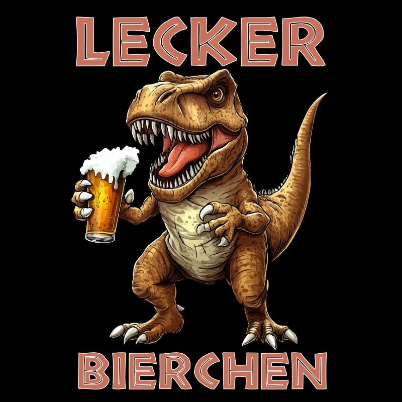 Lecker Bierchen X T-Rex mit Bier lustiges