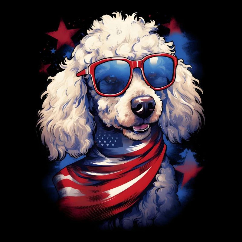 Caniche cool avec lunettes de soleil